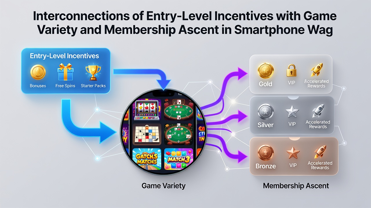 Mobile device displaying loyalty tier progression alongside diverse wagering game selections