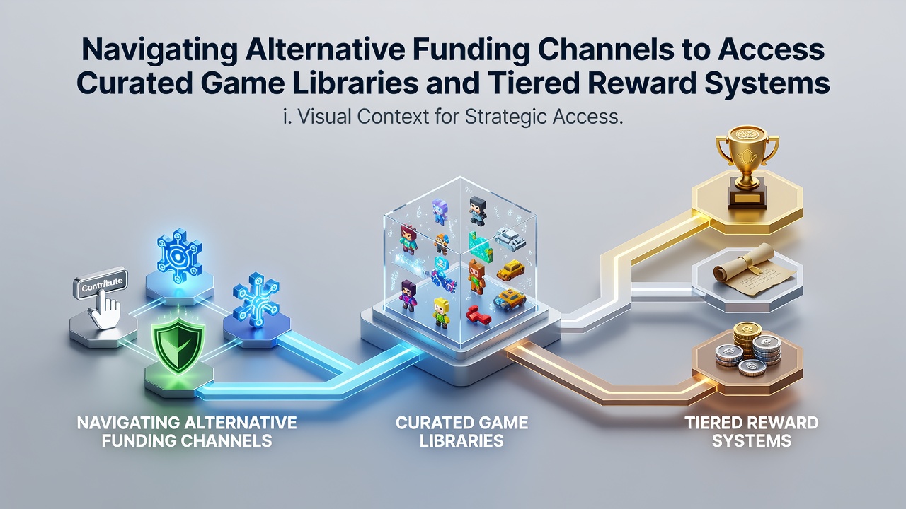 Smartphone interface showing tiered rewards and curated game access