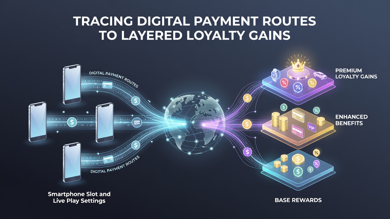Smartphone screen displaying layered loyalty tiers alongside live dealer and slot game options