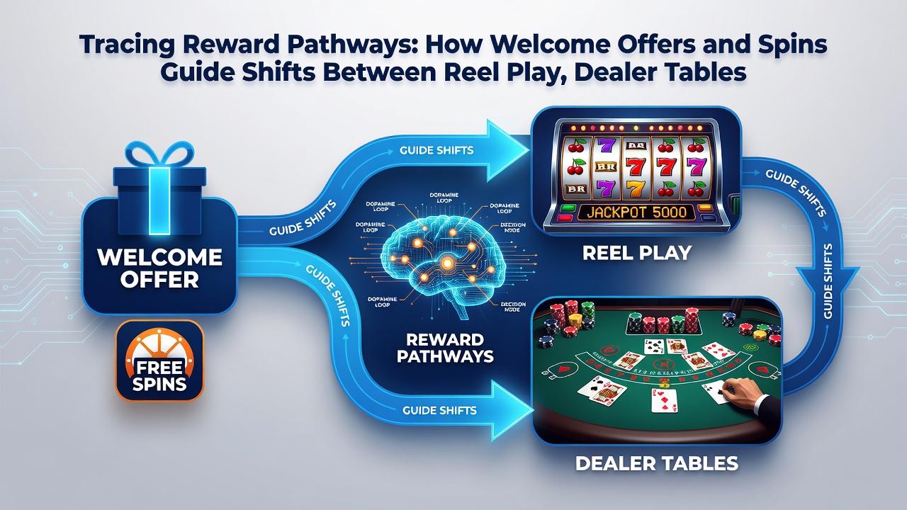 Mobile screen displaying loyalty tier progress alongside slot and table game icons connected by funding and bonus pathways